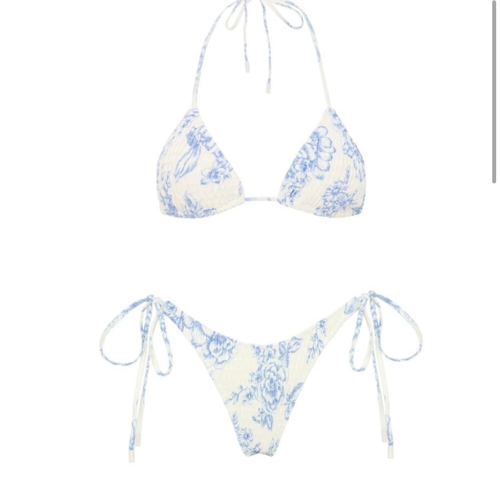 Triangl Swimwear Vinca Indigo Blue and Cream Bikini